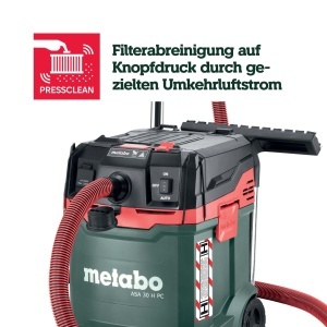 Aspirator Metabo ASA 30 H PC, 1200 W, pentru umed si uscat, Staubklasse H - Img 11