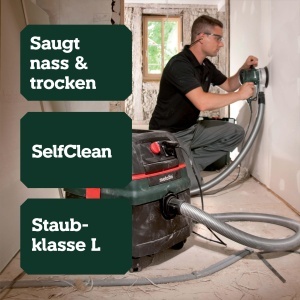 Aspirator Metabo ASR 25 L SC, 25L, cu functie de autocuratare, mobil - Img 3