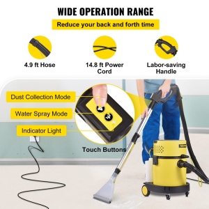Aspirator multifunctional VEVOR VV-VC-220V, 4 in 1, 1200W, 20L, Galben - Img 2