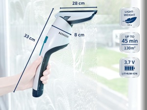 Aspirator pentru geamuri si baie Leifheit Nemo, cu acumulator, 45 min autonomie, cu duza pentru baie - Img 7