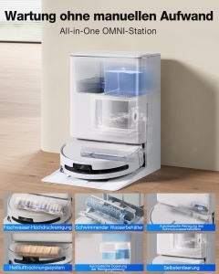 Aspirator robot ECOVACS T90 PRO Omni, 30000 Pa, functie de spalare, alb - Img 6