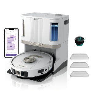 Aspirator robot Shark PowerDetect AV2800ZEEUWH, 2-in-1, auto-curatare, alb
