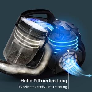 Aspirator Rowenta Compact Power Cyclonic, 750W, 1.5L, NegruAlbastru - Img 4