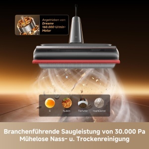 Aspirator umed si uscat Dreame T16 Pro Heat-A, 30000 Pa, cu acumulator detasabil - Img 3