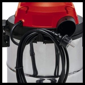 Aspirator umed/uscat Einhell TC-VC 1820 S (1250 wati, rezervor din otel inoxidabil 20l, racord de suflare, 4 role, sistem de furtun O36mm incl. furtun de aspiratie + extensie, duza combinata + filtru), negru - Img 9