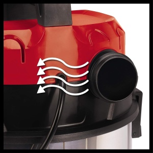Aspirator umed/uscat Einhell TE-VC 2230 SA (tehnologie ECO, 1.150 W, recipient din otel inoxidabil de 30 l, racord prin suflare, regulator de aer fals, incl. combinatie de duza covor/podea neteda, furtun 3 m, tub telescopic) - Img 5