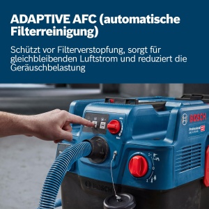 Aspirator universal profesional Bosch Gaz 12-40 mA (1200 W, curatare automata a filtrului (AFC), incl. filtru principal, furtun, adaptor pentru unelte combinate, duza de perie combinata) - Img 2