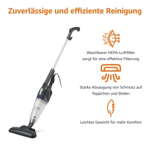 Aspirator vertical 2-in-1 cu cablu motor ECO filtru HEPA Negru - Img 3