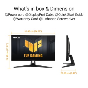 ASUS TUF Gaming VG27UQ1A - Monitor 27 Zoll 4K UHD - 160 Hz, 1ms GtG, FreeSync, G-Sync, Adaptive Sync, ELMB, HDR10 - Panou Fast-IPS, 16:9, 3840x2160, DisplayPort, HDMI, Difuzor - Img 6