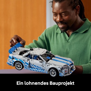 Automodel LEGO Technic 2 Fast 2 Furious Nissan Skyline GT-R (R34) - 1410 piese, Driftfunctie, 6-Zylinder-Motor - Img 6