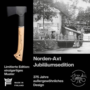Axa Universala Fiskars 375 Ani, Editie Limitata, 35.5 cm, Karbonstahl, Negru - Img 3