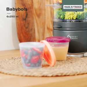 Babymoov Babybols Recipient pentru depozitarea alimentelor pentru bebelusi, capac ermetic cu surub, 6 bucati, 250 ml - Img 2