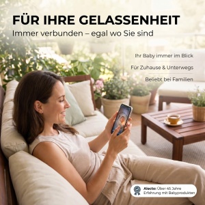 Babyphone Alecto SMARTBABY5 cu camera HD, infrarosu, alb - Img 6