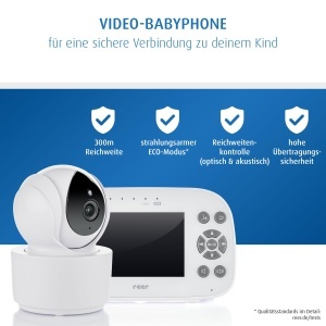 Babyphone Reer BabyCam XL Move cu Camera, 4,3 inch, 300 m, AlbGri - Img 3