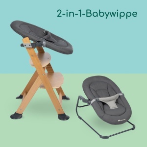 Babywippe Bebeconfort Timba Baby 2-in-1, 0-9 kg, 2 pozitii de inclinare, gri - Img 3