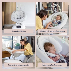 Balansoar electric Graco Eluma Sway, tehnologie de detectare a plansului, alb, 9 kg - Img 3