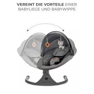 Balansoar electric Kinderkraft LUMI 2, 5 moduri de balansare, 12 melodii, gri - Img 3