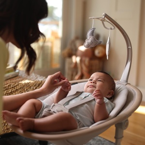 Balansoar electric Maxi-Cosi Cassia, 0-6 luni, max. 9 kg, 12 melodii, bej - Img 7