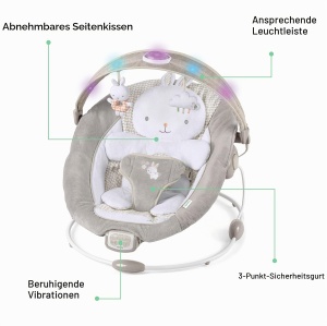 Balansoar pentru bebelusi Ingenuity Twinkle Tails cu vibratii, lumini si melodii - Img 2