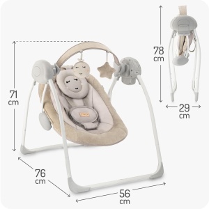 Balansoar pentru bebelusi MoMi Babywippe LISS, 9 kg, pliabil, 6 melodii - Img 7