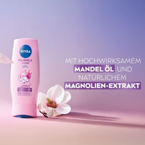 Balsam de par NIVEA Hairmilk Glanz, 200 ml, cu extract de migdale si magnolie - Img 2