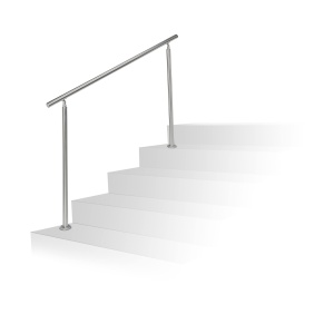 Balustrada din inox Relaxdays, 1,5 m, cu 2 posturi, pentru interior si exterior