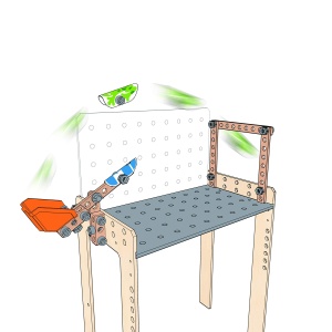Banc de lucru Hape Junior Inventor, 79 piese, pentru experimente fizice, 4 ani - Img 4