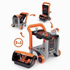 Banc de lucru pentru copii Smoby Black Decker 3-in-1 cu 18 accesorii - Img 9