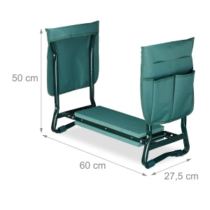 Bancuta de gradina Relaxdays, verde, 2 in 1, max 150 kg, HBT 50x60x27,5 cm - Img 4