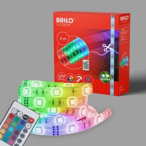 Banda LED Briloner Leuchten 5m RGB, dimabila, IP44, pentru exterior