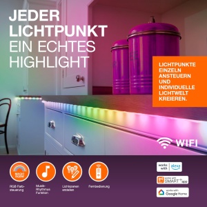 Banda LED Osram SMART WIFI NEON FLEX, 3M, RGB, 15W, IP44 - Img 3