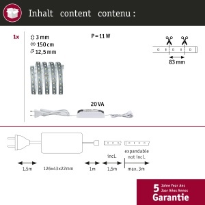 Banda LED Paulmann 705.77, 9W, Argintie, Extensibila pana la 3m - Img 5