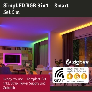 Banda LED Paulmann SimpLED 5m RGB 20W 450lm cu control Zigbee - Img 2