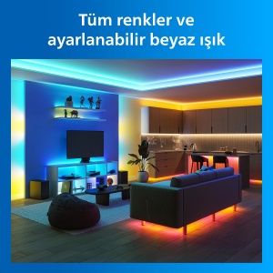 Banda LED Philips Smart Lighting RGBICWW, 3 m, Lumina Multicolora, Control Inteligent - Img 3