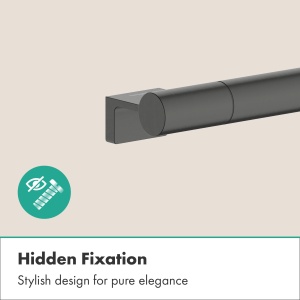 Bara de sprijin hansgrohe AddStoris S, Brushed Black Chrome, design ergonomic - Img 3