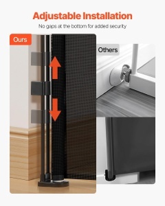 Bariera retractabila VEVOR SH20006BB-140CD 87 cm inaltime 140 cm latime negru - Img 3