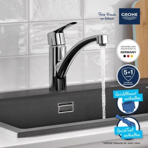 Baterie bucatarie GROHE Start 30530002 crom rotire 140deg montaj rapid - Img 3