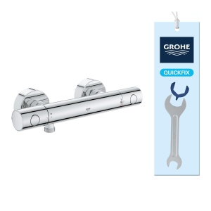Baterie de dus GROHE Precision Get, crom, cu tehnologie de economisire a apei