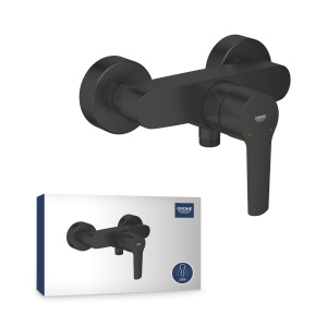 Baterie dus GROHE Start 322792432 montaj pe perete maner metalic finisaj negru mat