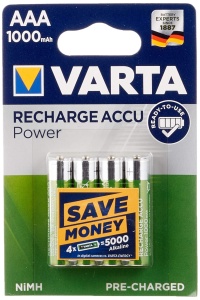 Baterii AAA Varta 43471 Ready to Use, 1000 mAh, 5 bucati - Img 1