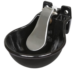 Bazin de apa Kerbl Mod. 221500, 1.45l, cu limba din otel inoxidabil, negru