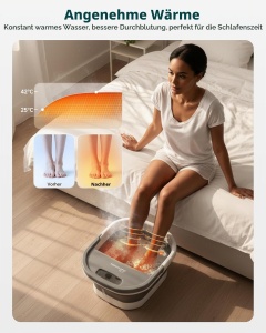Bazin de picioare Snailax cu incalzire, masaj vibrational si design pliabil - Img 4