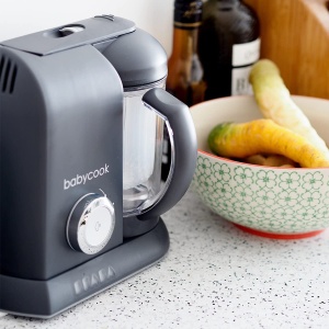BEABA - Babycook Solo - Aparat de mancare pentru bebelusi 4 in 1 - Abur delicat - Gatit rapid cu abur in 15 minute - Cos de gatit din otel inoxidabil - Gri inchis - Img 6