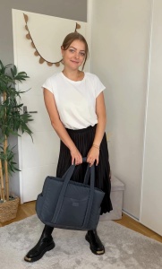 BEABA, Geanta scutece pentru bebelusi, Ultra practic, 10 buzunare interioare si exterioare, accesoriu integrat pentru carucior, covoras de infasat detasabil, geanta frigorifica, geanta Paris Puffy, gri heather - Img 7