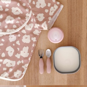 BEABA, set 2 tacamuri pentru copii din otel inoxidabil si silicon, tacamuri pentru copii, tacamuri pentru copii, de la 10 luni, forma ergonomica, maner ergonomic, tacamuri de invatare pentru copii, pralina - Img 9
