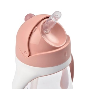 Beaba Strohhalmbecher 2 in 1 Babyflasche 300 ml Roz Manere Detasabile - Img 4