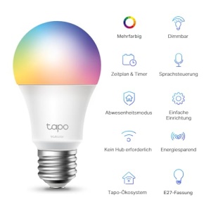 Bec inteligent Tapo E27, compatibil cu Alexa, functie reglabila multicolora, 806 lumeni, programe si automatizari, mod Away - Img 2