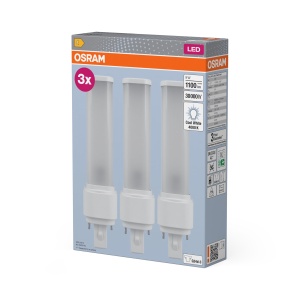 Bec LED Osram DULUX D 26, 10W, 1100 lm, lumina rece 4000K, rotativ, 3 buc - Img 2