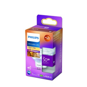 Bec LED Philips GU5.3, 50W, 621 lm, lumina calda, dimabil, alb - Img 4