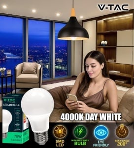 Bec LED V-TAC E27 10.5W - 1055 Lumen, 4000K, A60 - Img 4